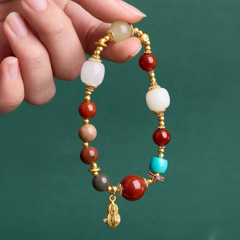 Red Agate Prayer Bead Bracelet Feng Shui Love & Harmony - Image 3