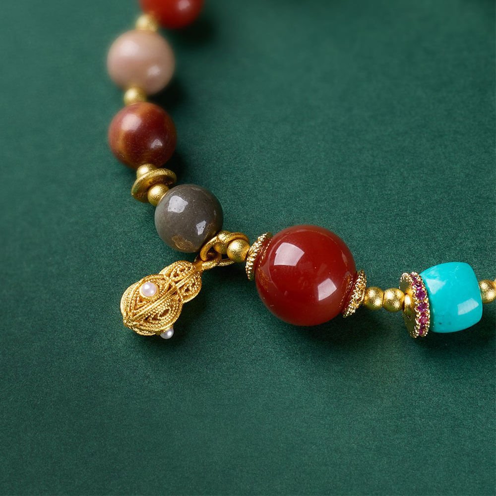 Red Agate Prayer Bead Bracelet Feng Shui Love & Harmony - Image 4