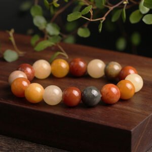 Golden Silk Jade Round Beads – Feng Shui Harmony