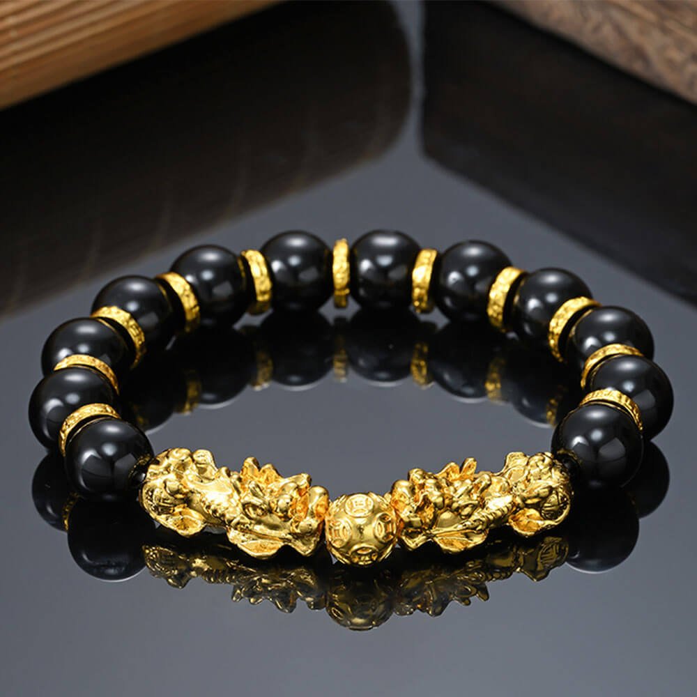 Pixiu Obsidian Bracelets for Men and Women Wealth & Luck